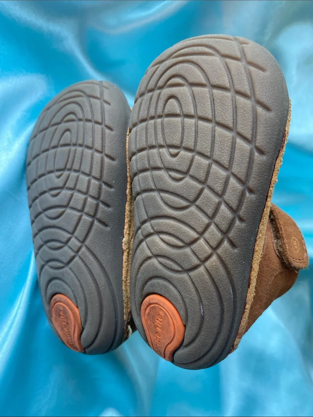 Stride Rite Boys Blake Brown Suede Ankle Boots with Orange Lining